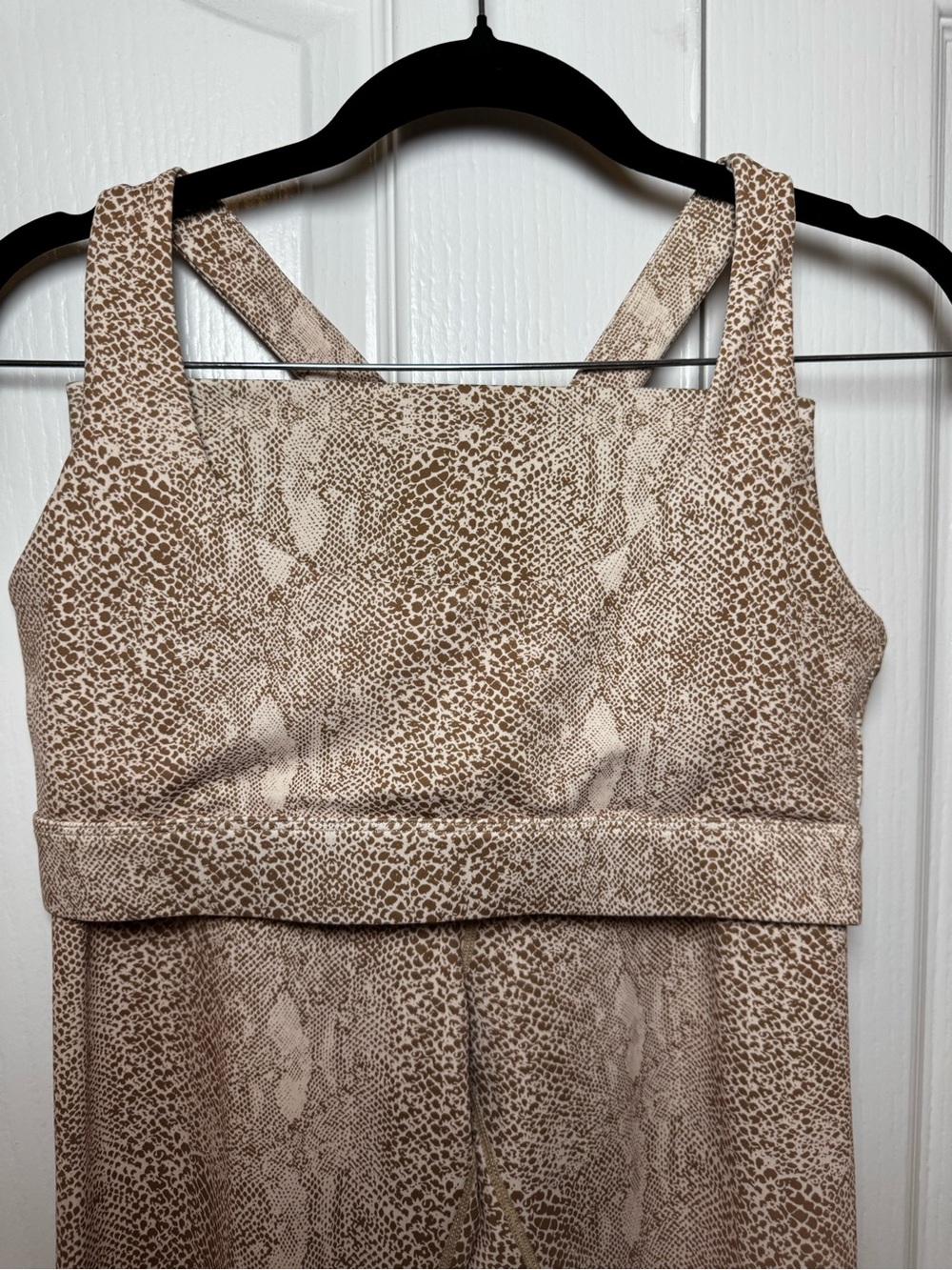 Kavala Snakeskin Activewear Set Tan Cream Sports Bra & Leggings - Picture 2 of 8